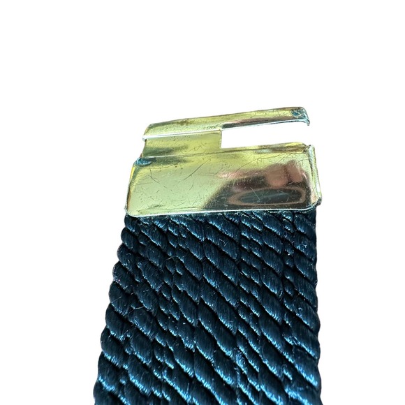 Unique Vintage Belt- West Germany Gutos Belt  Black and Gold with Metallic Cat - Picture 6 of 12